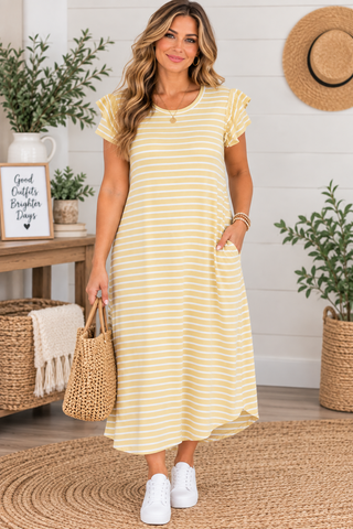 Yellow striped sundress
